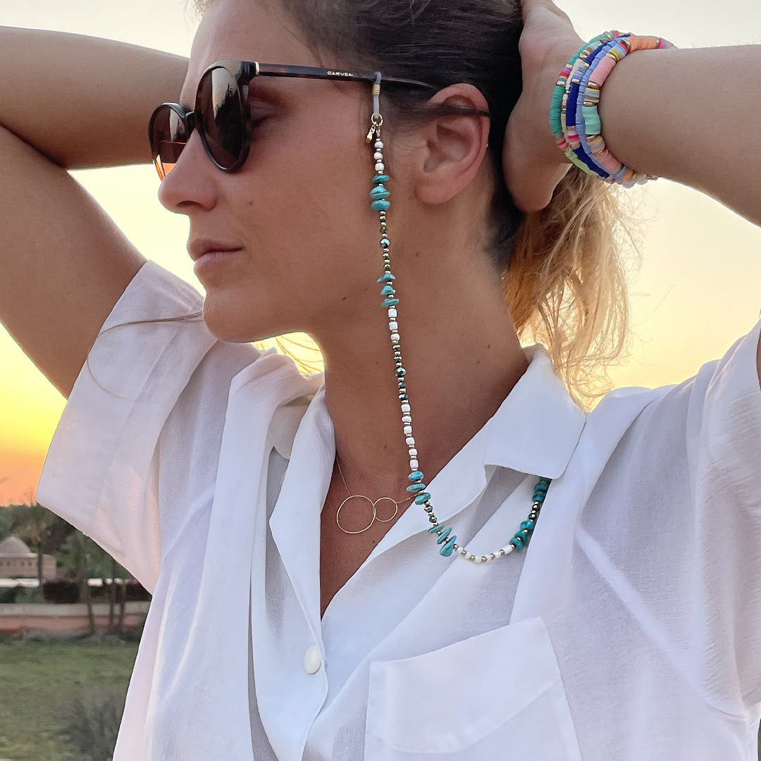 Chaîne à lunettes Turquoise