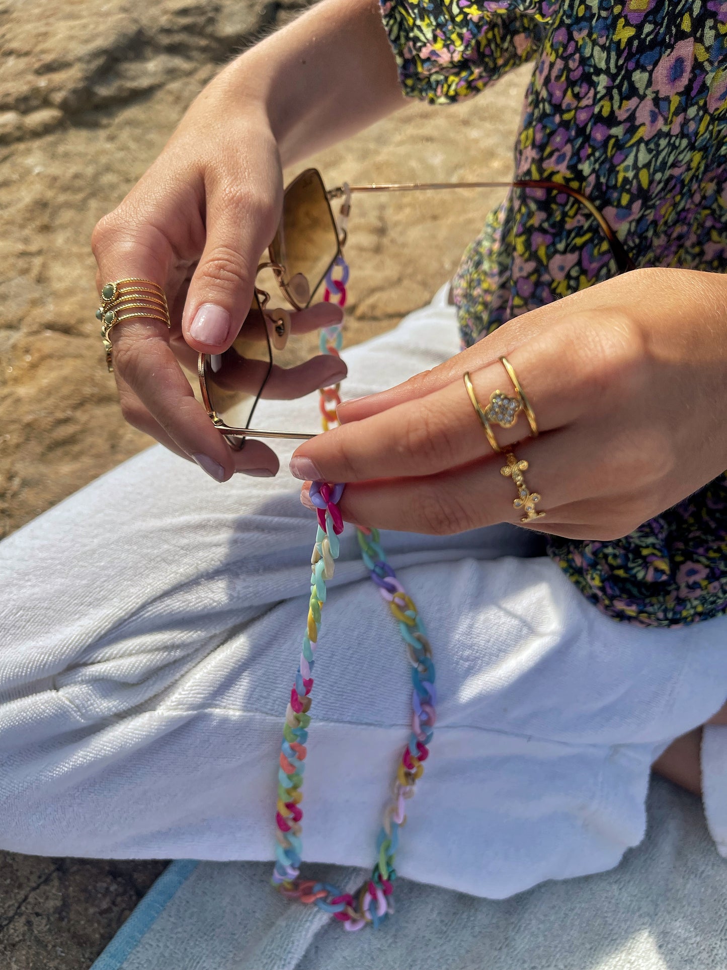 Bague Trèfle encadré