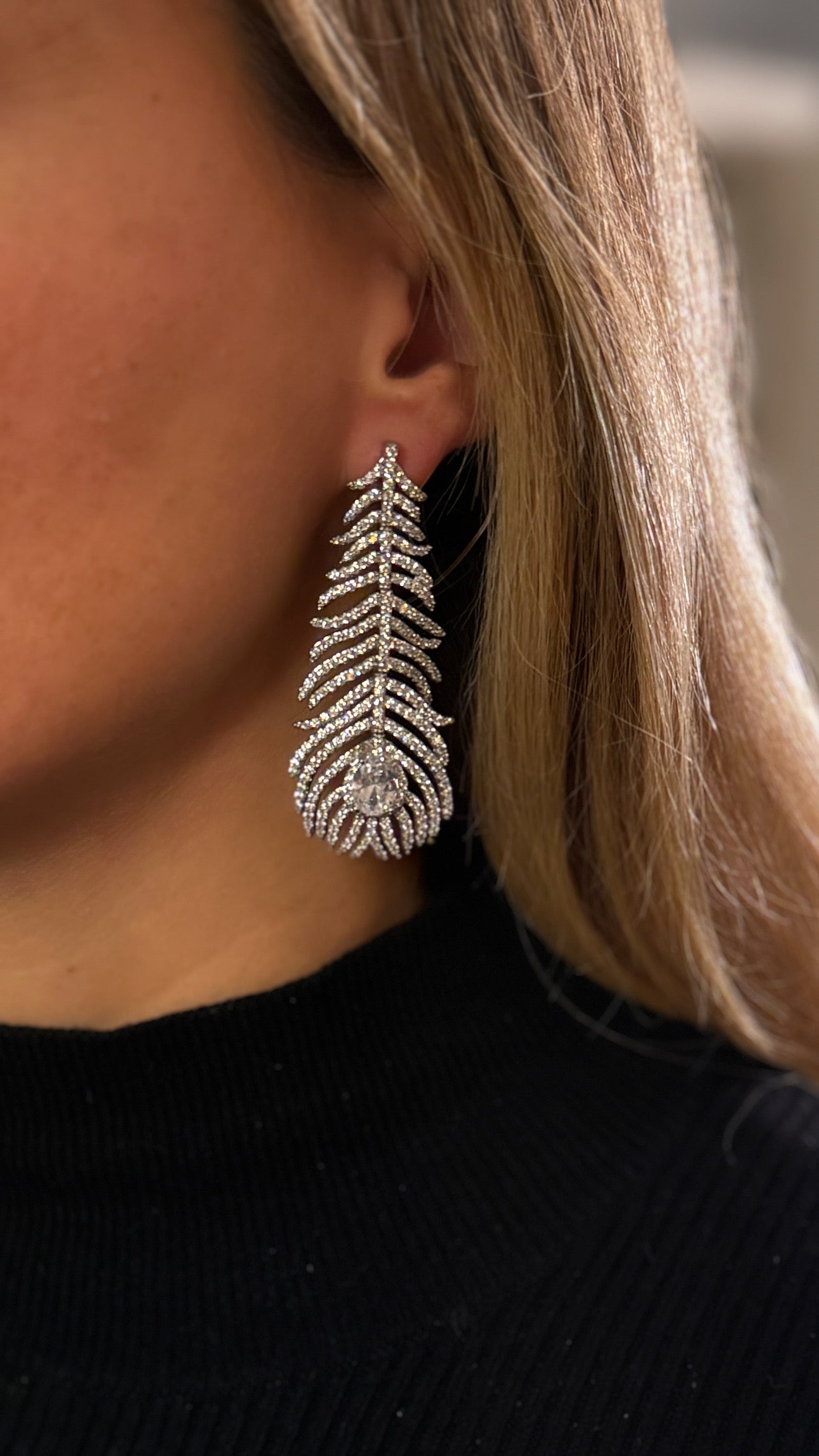 Boucles d’oreilles Paon givré